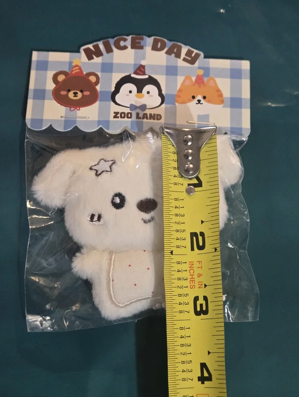 Plush White Dog Keychain Bag Charm